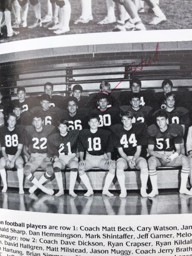 Number 80. Of course I was a huge Steve Largent fan...I also like my tough guy face.